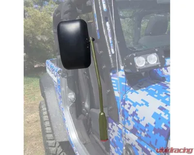 Steinjager Mirror Gladiator JT 2019 Door Hinge Mounted Poly Isolated Locas Green - J0048924