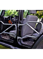Steinjager Doors, Tubular Wrangler JK 2007-2018 Gray Hammertone Front and Rear Doors                                     - J0041341 - Image 4