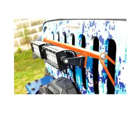 Steinjager LED Lights and Brackets Wrangler JK 2007-2018 External Grill Mount Brackets and Lights Fluorescent Orange