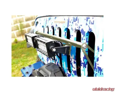 Steinjager LED Lights and Brackets Wrangler JK 2007-2018 External Grill Mount Brackets and Lights Locas Green - J0041410