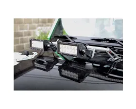 Steinjager LED Lights and Brackets Wrangler JK 2007-2018 Hood Hinge Mount Brackets and Lights Gray Hammertone