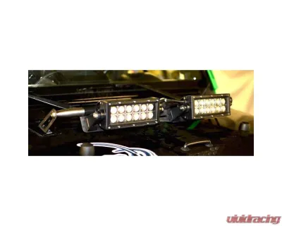 Steinjager LED Lights and Brackets Wrangler JK 2007-2018 Hood Hinge Mount Brackets and Lights Bare Metal - J0041426