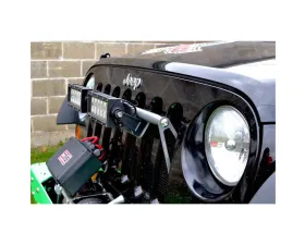 Steinjager LED Lights and Brackets Wrangler JK 2007-2018 External Grill Mount Brackets and Lights Gray Hammertone