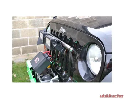 Steinjager LED Lights and Brackets Wrangler JK 2007-2018 External Grill Mount Brackets and Lights Texturized Black - J0041413