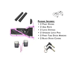 Steinjager Door Kit Wrangler JK 2007-2018 Front Pinky Doors - Black Covers