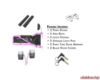 Steinjager Door Kit Wrangler JK 2007-2018 Front Pinky Doors - Black Covers - J0043820