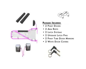 Steinjager Door Kit Wrangler JK 2007-2018 Front Pinky Doors - White Covers