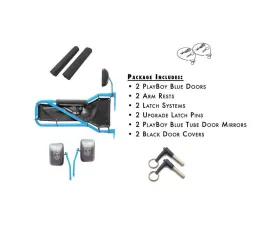 Steinjager Door Kit Wrangler JK 2007-2018 Front Playboy Blue Doors - Black Covers