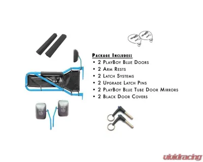 Steinjager Door Kit Wrangler JK 2007-2018 Front Playboy Blue Doors - Black Covers - J0043822