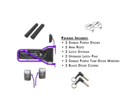 Steinjager Door Kit Wrangler JK 2007-2018 Front Sinbad Purple Doors - Black Covers