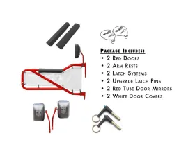 Steinjager Door Kit Wrangler JK 2007-2018 Front Red Baron Doors - White Covers