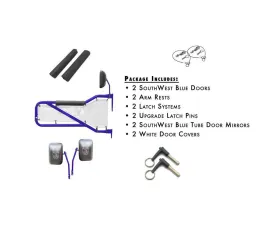 Steinjager Door Kit Wrangler JK 2007-2018 Front Southwest Blue Doors - White Covers