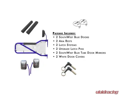 Steinjager Door Kit Wrangler JK 2007-2018 Front Southwest Blue Doors - White Covers - J0043827