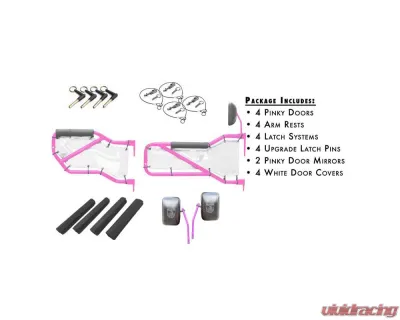 Steinjager Door Kit Wrangler JK 2007-2018 Front and Rear Pinky Doors - White Covers - J0043830