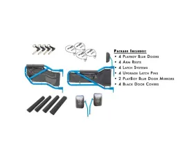 Steinjager Door Kit Wrangler JK 2007-2018 Front and Rear Playboy Blue Doors - Black Covers