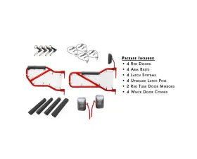 Steinjager Door Kit Wrangler JK 2007-2018 Front and Rear Red Baron Doors - White Covers