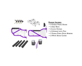 Steinjager Door Kit Wrangler JK 2007-2018 Front and Rear Sinbad Purple Doors - White Covers