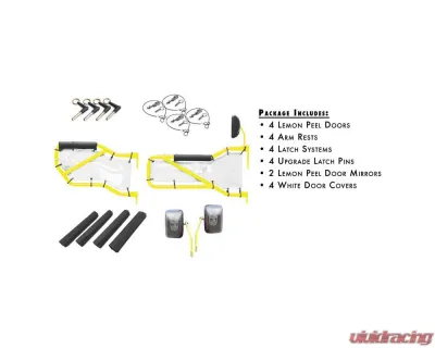 Steinjager Door Kit Wrangler JK 2007-2018 Front and Rear Lemon Peel Doors - White Covers - J0043835