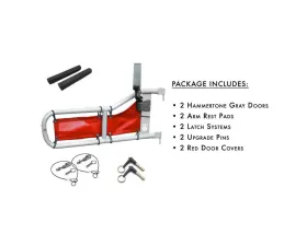 Steinjager Door Kit Wrangler TJ 1997-2006 Hammertone Gray Doors - Red Covers