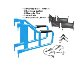 Steinjager Door Kit Wrangler TJ 1997-2006 Playboy Blue Doors - Black Covers