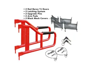 Steinjager Door Kit Wrangler TJ 1997-2006 Red Baron Doors - Black Covers