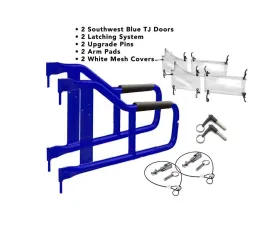 Steinjager Door Kit Wrangler TJ 1997-2006 Southwest Blue Doors - White Covers