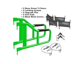 Steinjager Door Kit Wrangler TJ 1997-2006 Neon Green Doors - Black Covers
