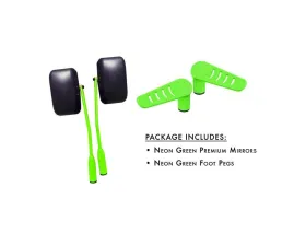 Steinjager Mirror and Foot Peg Kit Wrangler JK 2007-2018 Neon Green