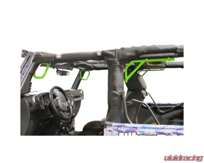 Steinjager Grab Handle Kit Wrangler JK 2007-2018 Rigid Design Front and Rear for 2 Door JK Neon Green - J0044764