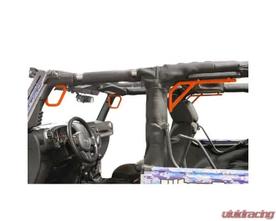 Steinjager Grab Handle Kit Wrangler JK 2007-2018 Rigid Design Front and Rear for 2 Door JK Fluorescent Orange - J0044759