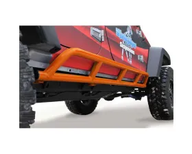 Steinjager Rock Sliders Wrangler JK 2007-2018 4 Door Bare Knuckles Style Fluorescent Orange