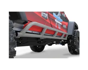 Steinjager Rock Sliders Wrangler JK 2007-2018 4 Door Bare Knuckles Style Gray Hammertone