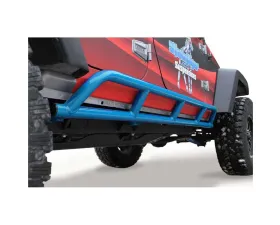 Steinjager Rock Sliders Wrangler JK 2007-2018 4 Door Bare Knuckles Style Playboy Blue