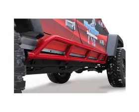 Steinjager Rock Sliders Wrangler JK 2007-2018 4 Door Bare Knuckles Style Red Baron