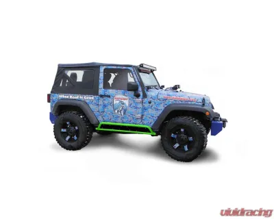 Steinjager Rock Sliders Wrangler JK 2007-2018 2 Door Insert Style Neon Green - J0044903