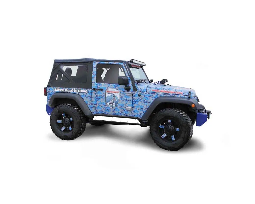 Steinjager Rock Sliders Wrangler JK 2007-2018 2 Door Phantom Inserts Cloud White - J0044880