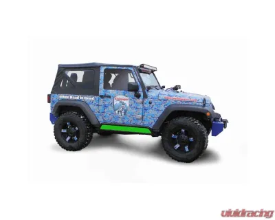 Steinjager Rock Sliders Wrangler JK 2007-2018 2 Door Phantom Inserts Neon Green - J0044873