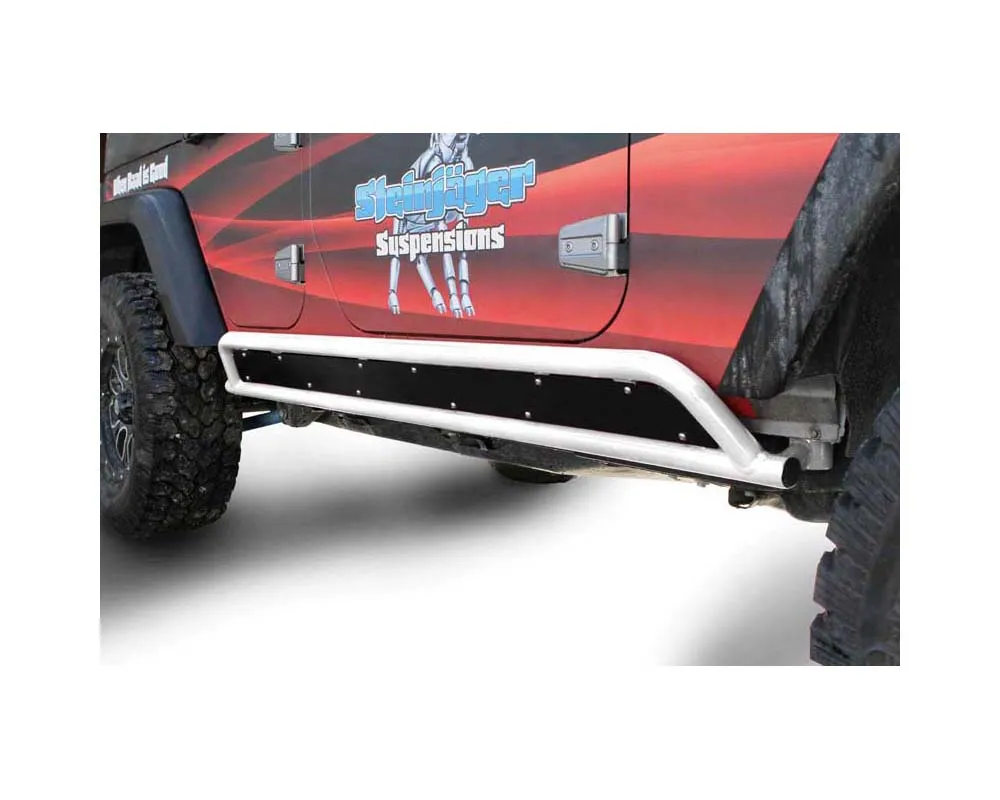 Steinjager Rock Sliders Wrangler JK 2007-2018 4 Door Phantom Style Cloud White - J0044894