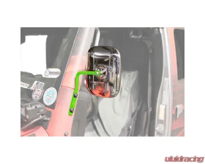 Steinjager Mirror Wrangler JK 2007-2018 A Pillar Mounted Neon Green - J0044992
