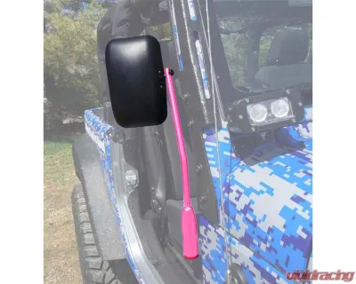 Steinjager Mirror Gladiator JT 2019 Door Hinge Mounted Poly Isolated Hot Pink - J0048933