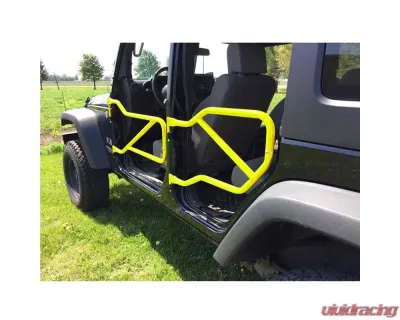 Steinjager Doors, Tubular Wrangler JK 2007-2018 Neon Yellow Front and Rear Doors - J0046491