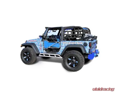 Steinjager Rock Sliders Wrangler JK 2007-2018 2 Door Bare Knuckles Style Cloud White - J0044833