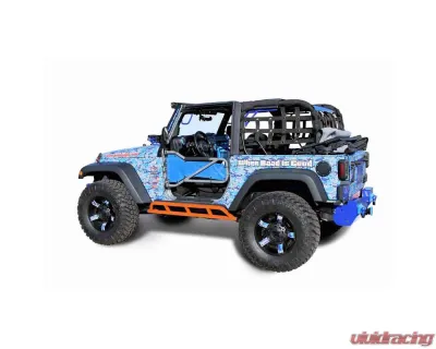 Steinjager Rock Sliders Wrangler JK 2007-2018 2 Door Bare Knuckles Style Fluorescent Orange - J0044821