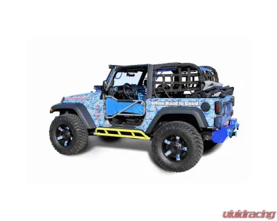 Steinjager Rock Sliders Wrangler JK 2007-2018 2 Door Bare Knuckles Style Lemon Peel - J0044825