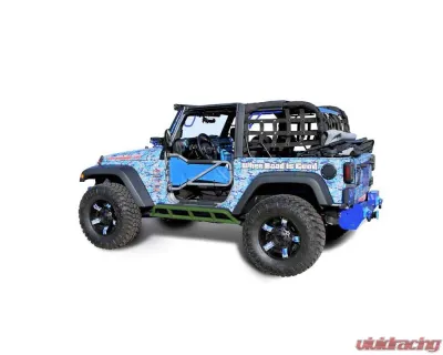 Steinjager Rock Sliders Wrangler JK 2007-2018 2 Door Bare Knuckles Style Locas Green - J0044828