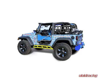 Steinjager Rock Sliders Wrangler JK 2007-2018 2 Door Bare Knuckles Style Neon Yellow - J0046397