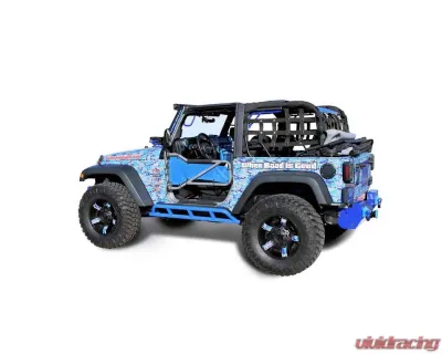 Steinjager Rock Sliders Wrangler JK 2007-2018 2 Door Bare Knuckles Style Playboy Blue - J0044824