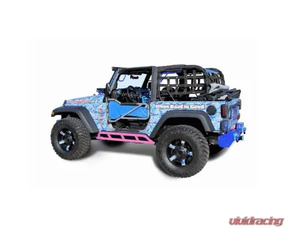 Steinjager Black Power Coated with Steinjager Logo Front Tube Door Kit Jeep Wrangler JK 2007-2015 - J0031026