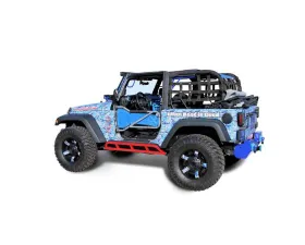 Steinjager Rock Sliders Wrangler JK 2007-2018 2 Door Bare Knuckles Style Red Baron