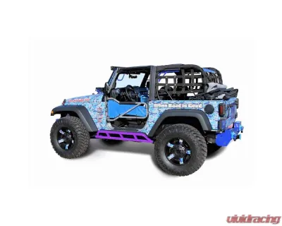 Steinjager Rock Sliders Wrangler JK 2007-2018 2 Door Bare Knuckles Style Sinbad Purple - J0044832